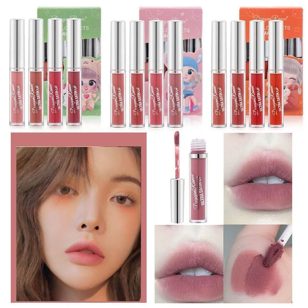 رژ لب مایع ۴ تیکه فانتزی Dragon Rene Ultra Satin Lip؛ انتخاب کاربردی برای روتین روزانه در گروه رژ؛ نمای شماره 3
