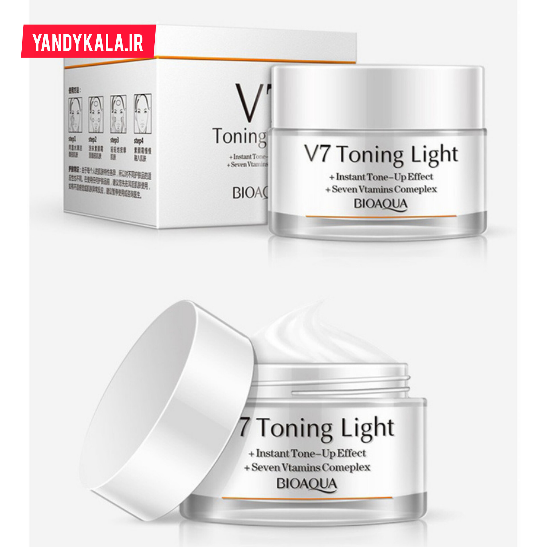 کرم روشن کننده پوست و ویتامینه v7 بیوآکوا BioAqua V7 Toning Light Cream؛ گزینه‌ای مناسب برای تکمیل روتین زیبایی در گروه مراقبت از پوست؛ نمای شماره 4