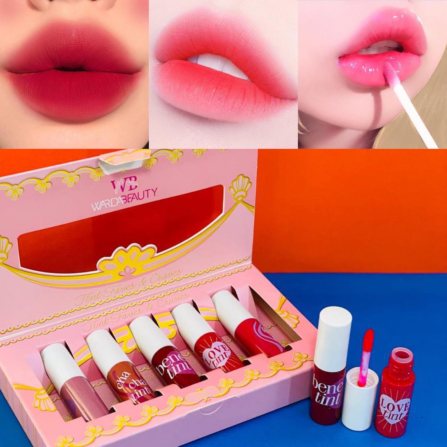 پک 5 تایی تینت لب Love Tint وردا بیوتی با تمرکز بر استفاده آسان و نتیجه طبیعی در گروه تینت لب؛ نمای شماره 2