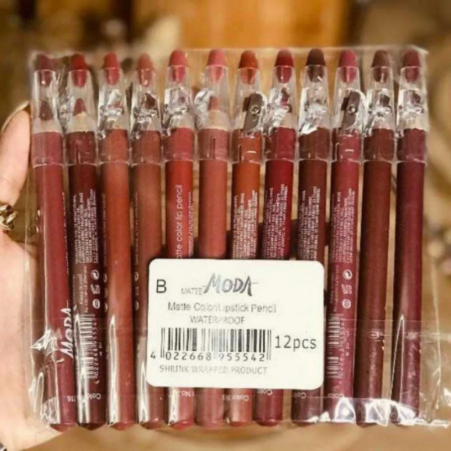پک 12تایی رژلب مدادی تراشدار مودا با معرفی دقیق ویژگی‌ها و کاربرد در گروه رژ لب مدادی